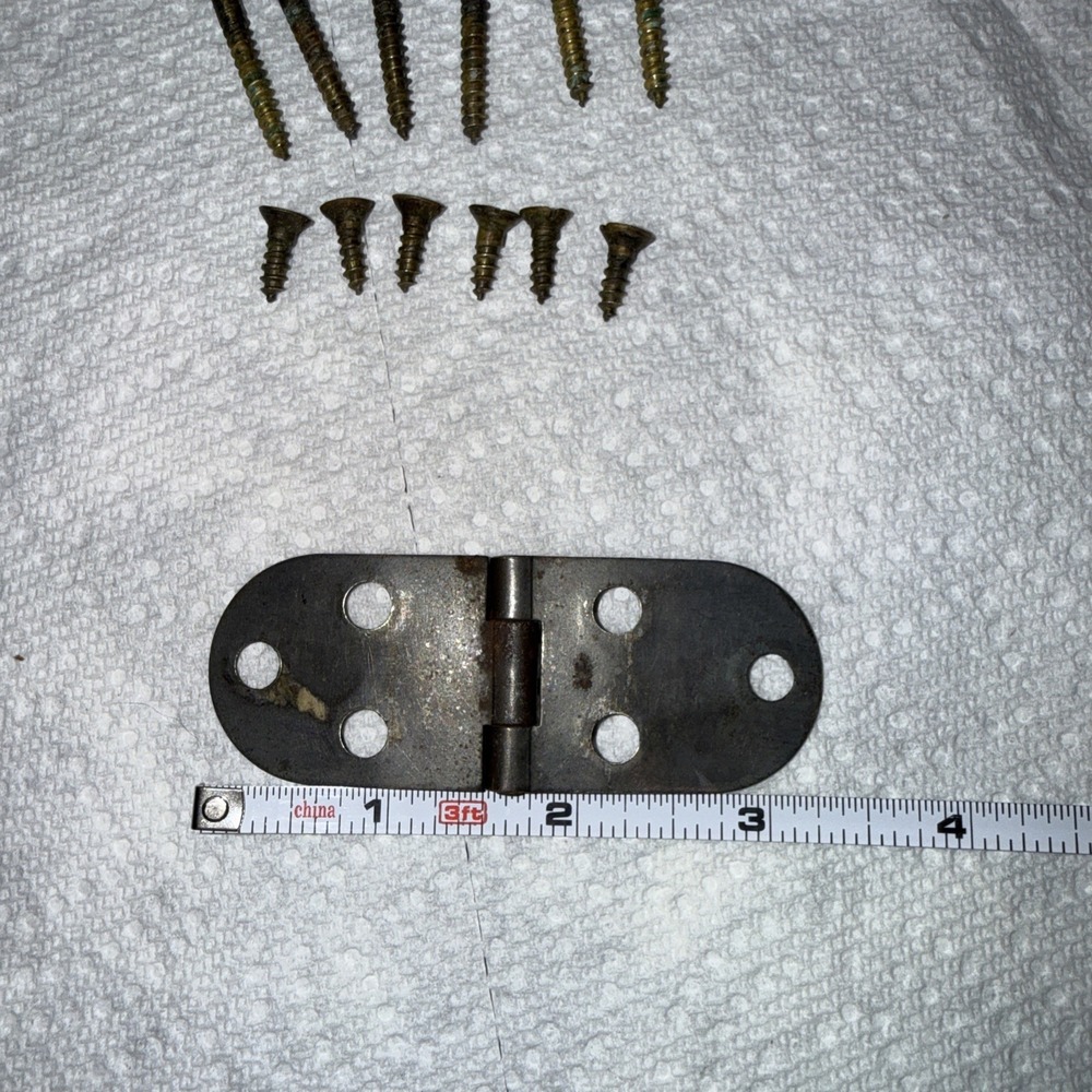Singer Sewing Machine Top Lid Cabinet Hinges 2 W/original Screws - Picture 6 of 7